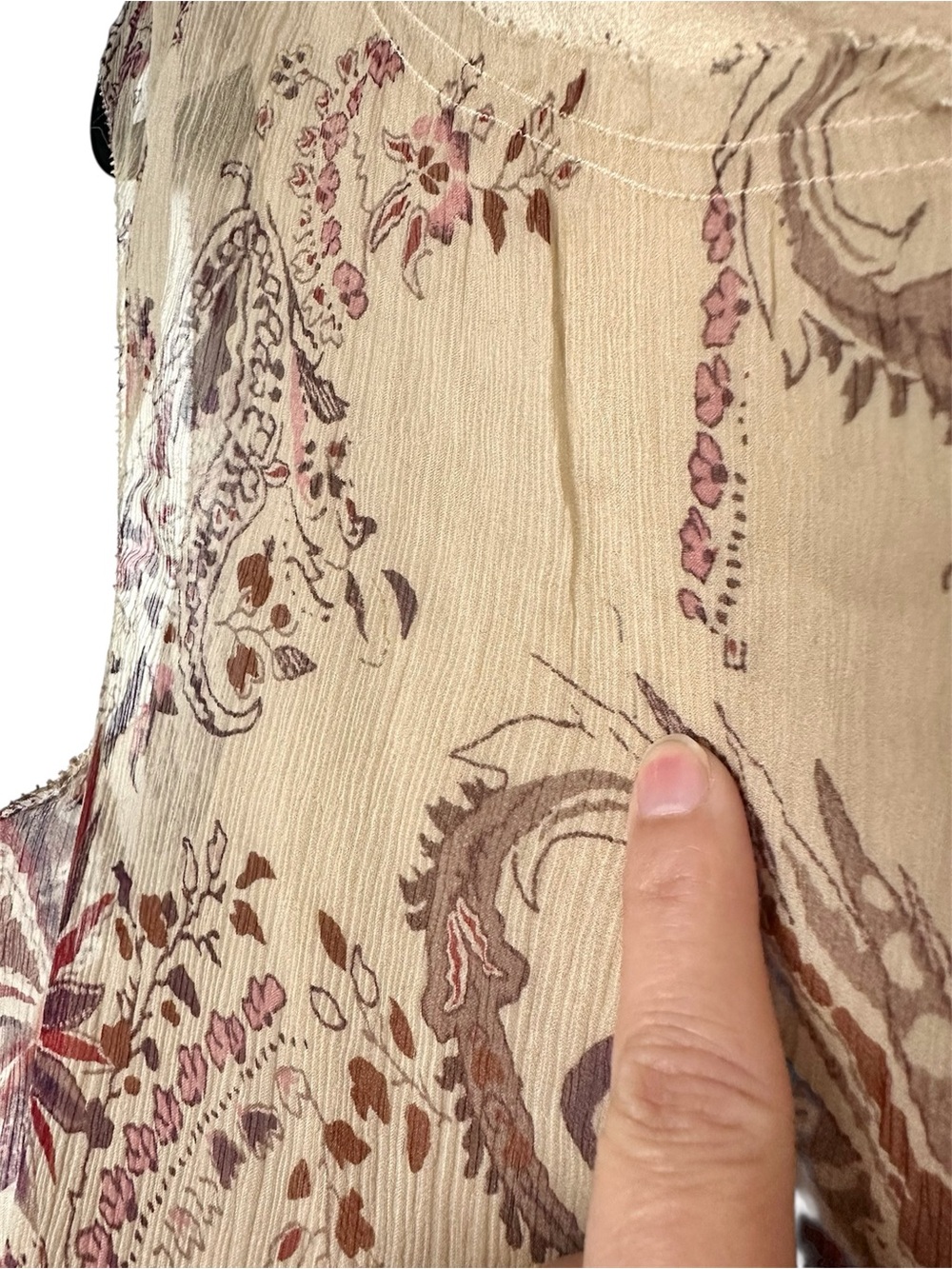 Vintage Fairycore Silk Sheer Maxi Dress High Low Goblincore Earthy Y2K Hobbit - Picture 13 of 15